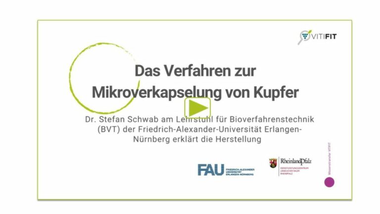 Video zur Herstellung von mikroverkapselten Kupfersalzen (CuCaps) als Pflanzenschutzmittel für den Öko-Weinbau
